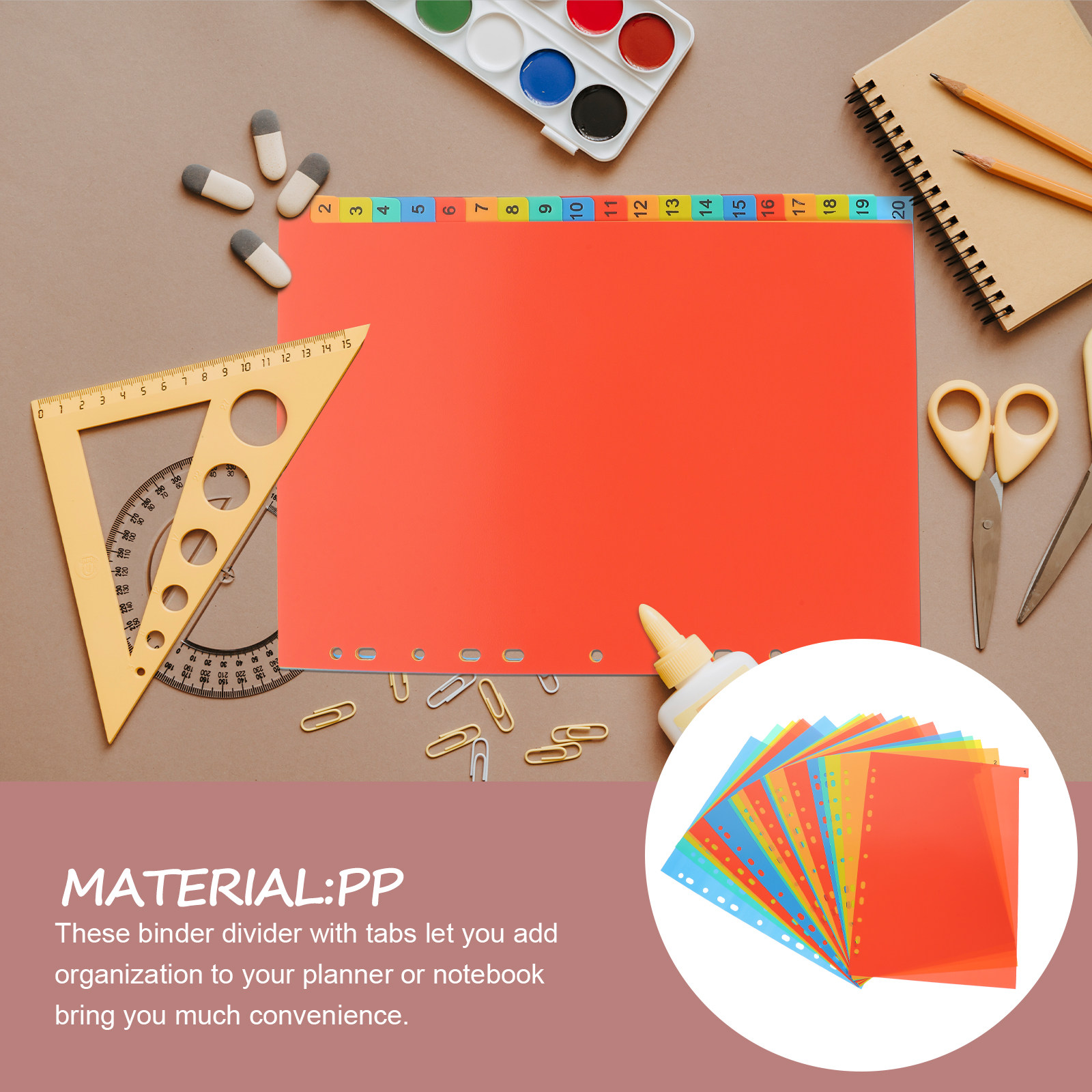 Tab Divider A4 - 20 vellen A4 indexverdelers van plastic