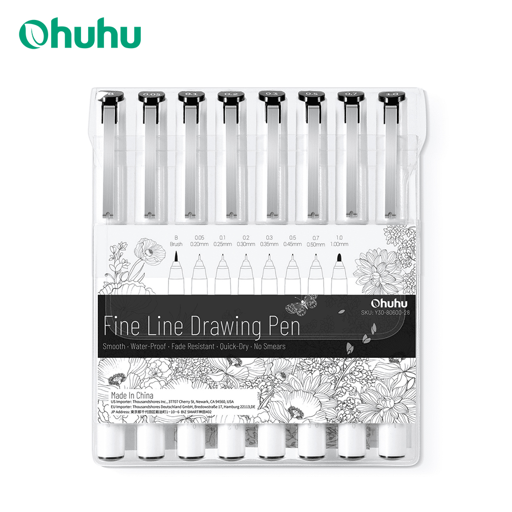 Correction Pen Fine - Ohuhu Micro Pen Fineliner Tekenpennen 8-pack