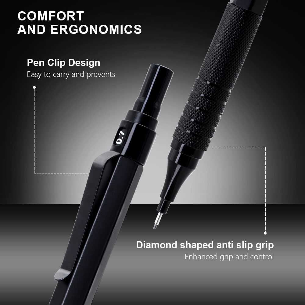 Zwarte metalen mechanische pot - Mechanical Pencil 0.3 recensie en prijs