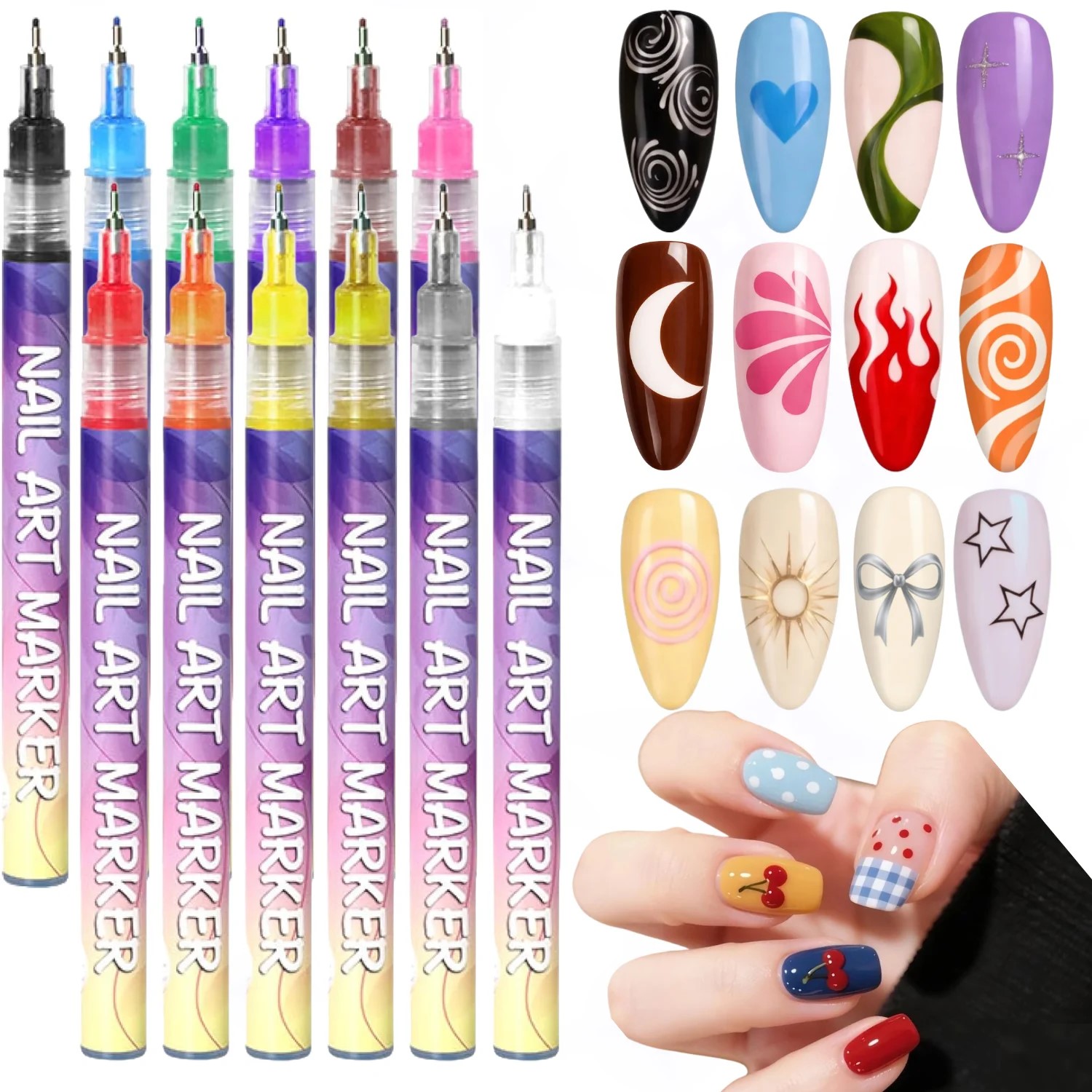 12 Kleuren 3D Nagelsticker Set - Correction Pen Fine recensie en prijs